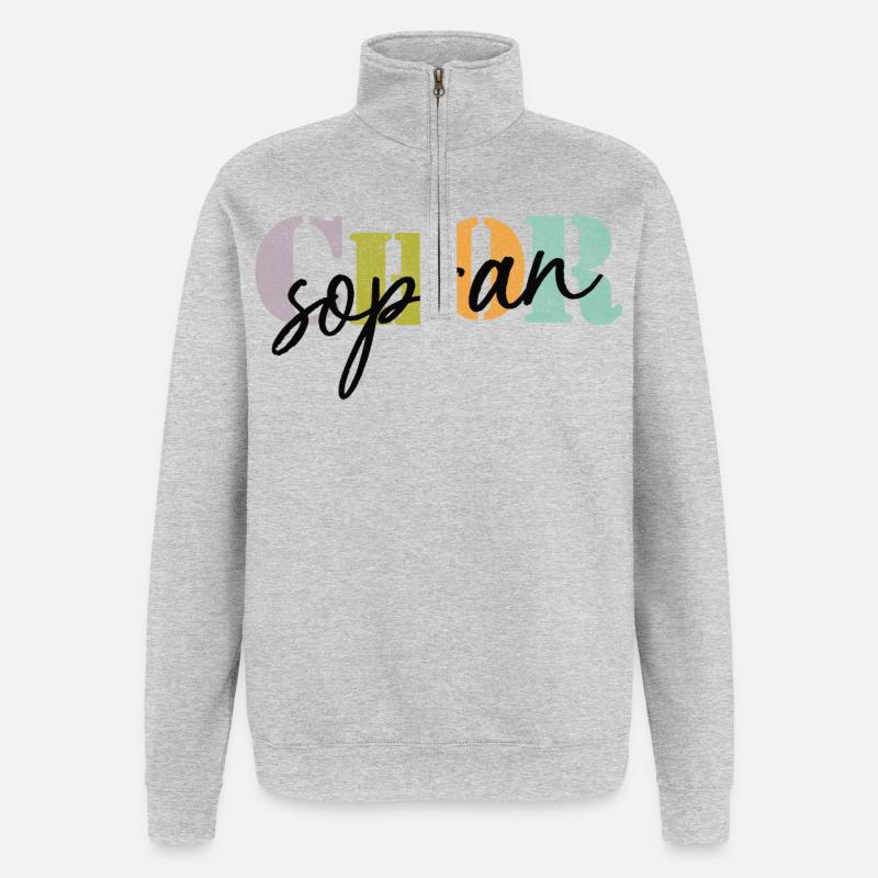 Soprano de chœur - Sweat à zip 1/4 - gris chiné
