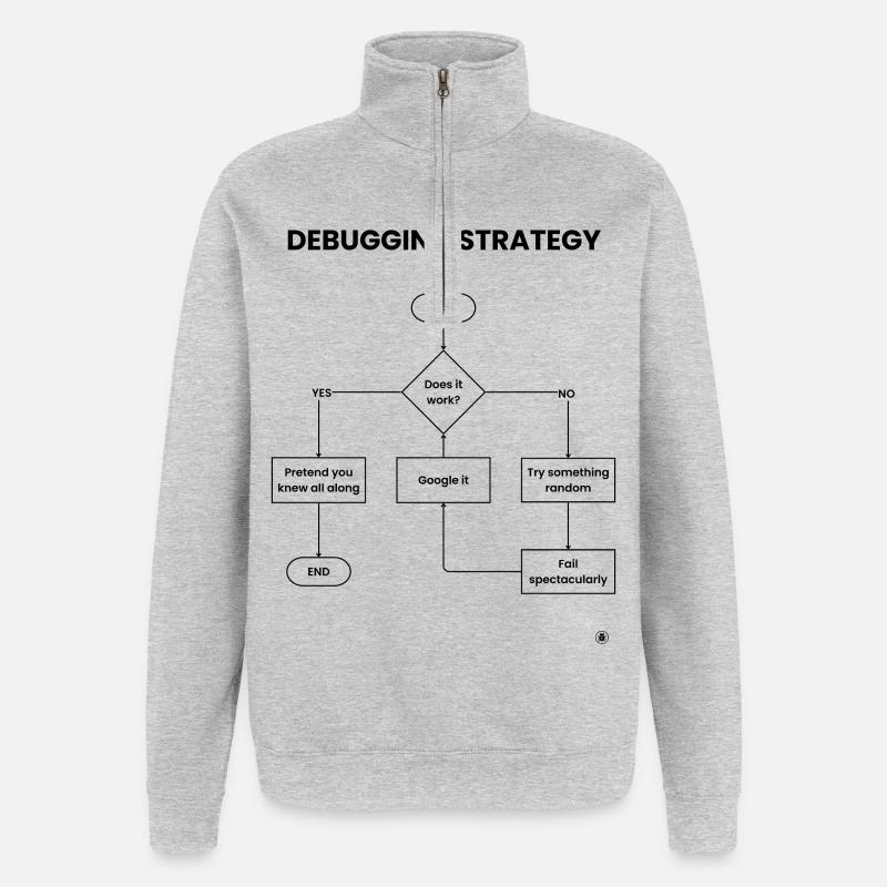 Debugging-Strategie-Flussdiagramm – Funktioniert es Geschenk - Quarter-Zip-Sweatshirt - Grau meliert