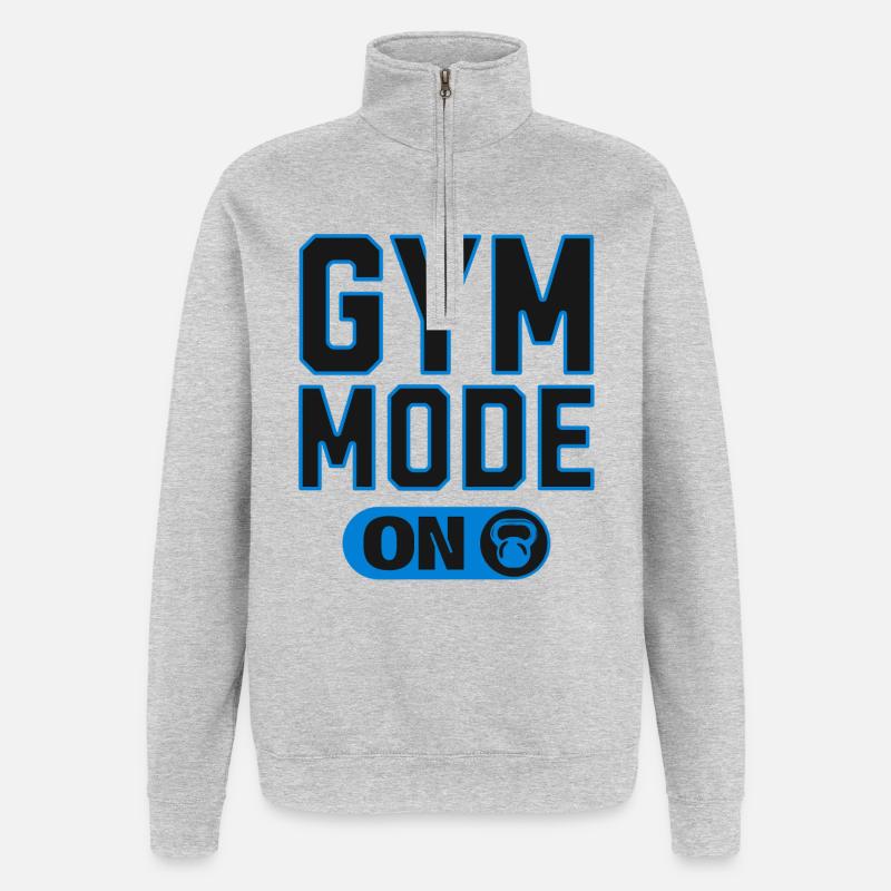 Mode salle activé – Conception de la force fitness - Sweat à zip 1/4 - gris chiné