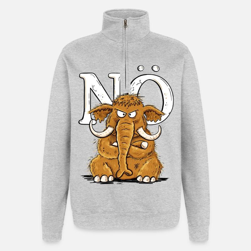 Nö Mammut Statement Nein Einfach Nö - Quarter-Zip-Sweatshirt - Grau meliert