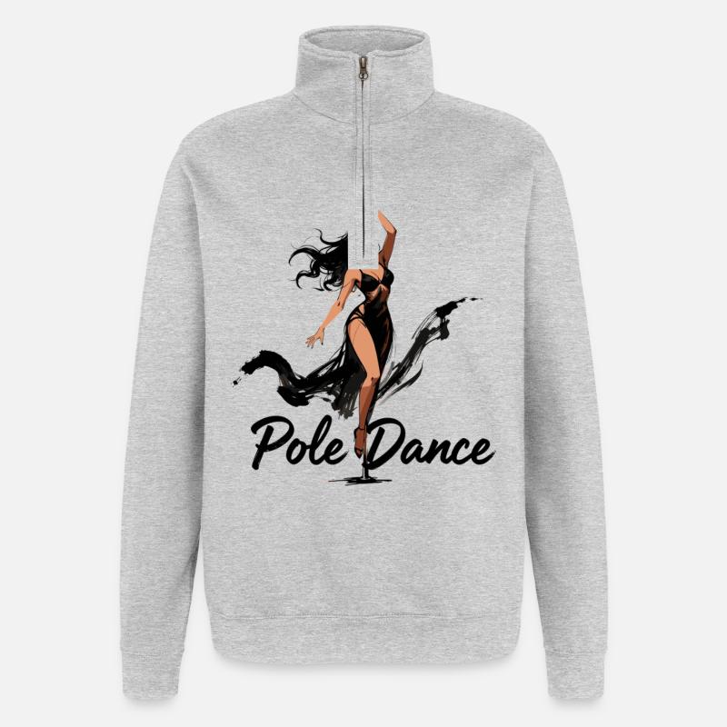 Cadeau esthétique de danseur en barre - Sweat à zip 1/4 - gris chiné