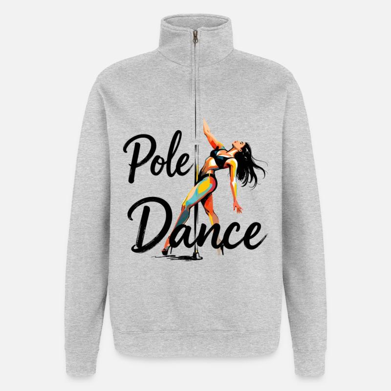 Pole Dance Pole Dancer Aesthetic Gift - Quarter-Zip Sweatshirt - heather grey