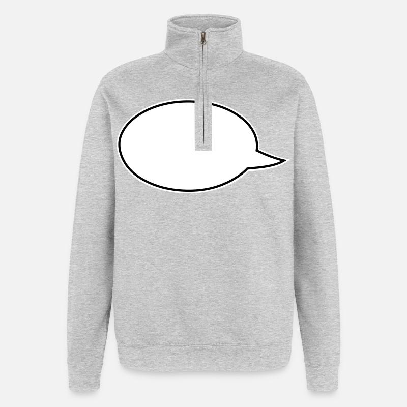 Sprechblasen Comic links - Quarter-Zip-Sweatshirt - Grau meliert