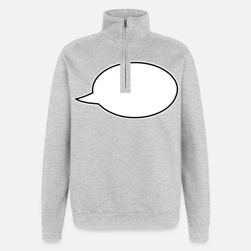Sprechblase Comic rechts - Quarter-Zip-Sweatshirt - Grau meliert