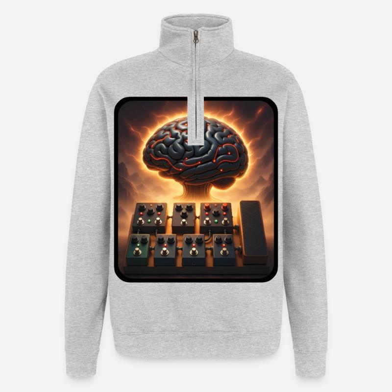 ATOMIC PEDALBOARD – Klang & Bild - Quarter-Zip-Sweatshirt - Grau meliert