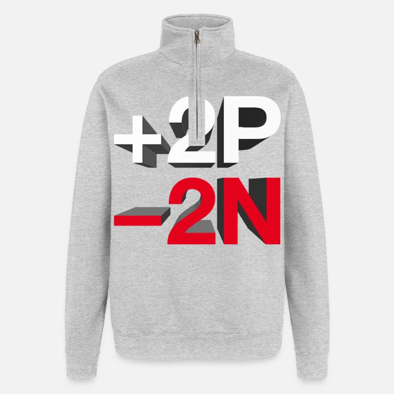 +2P -2N / +peace -hate - let's talk - Quarter-Zip Sweatshirt - heather grey
