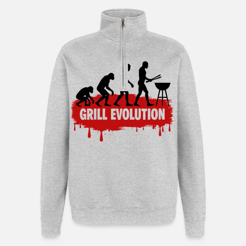 Évolution du grill - Sweat à zip 1/4 - gris chiné