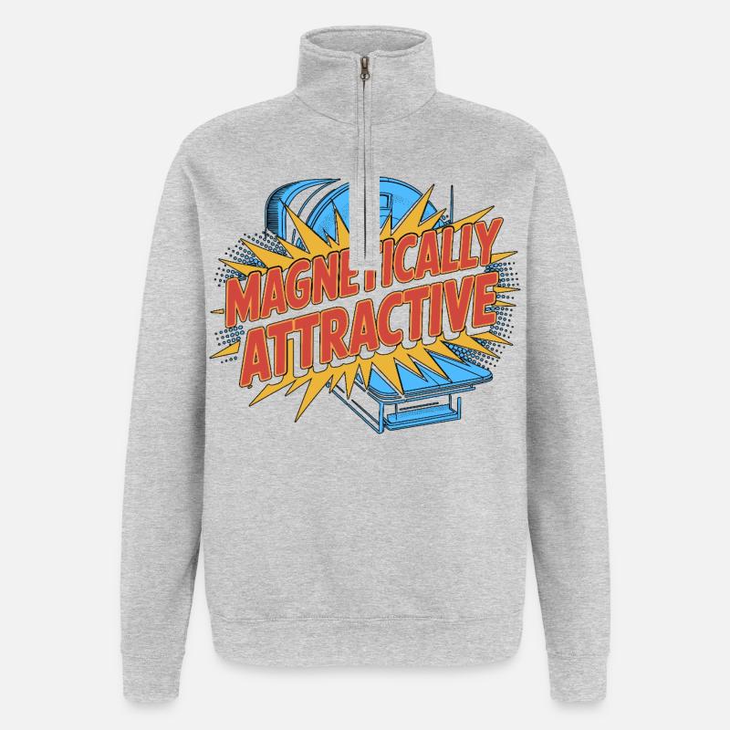 MRI Tech Magnetically Attractive MRI Technologist - Quarter-Zip Sweatshirt - heather grey