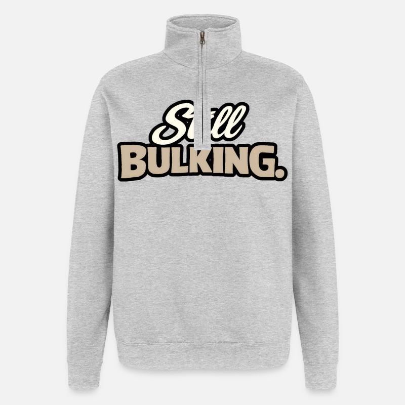 Still Bulking - Kraft-Statement - Quarter-Zip-Sweatshirt - Grau meliert