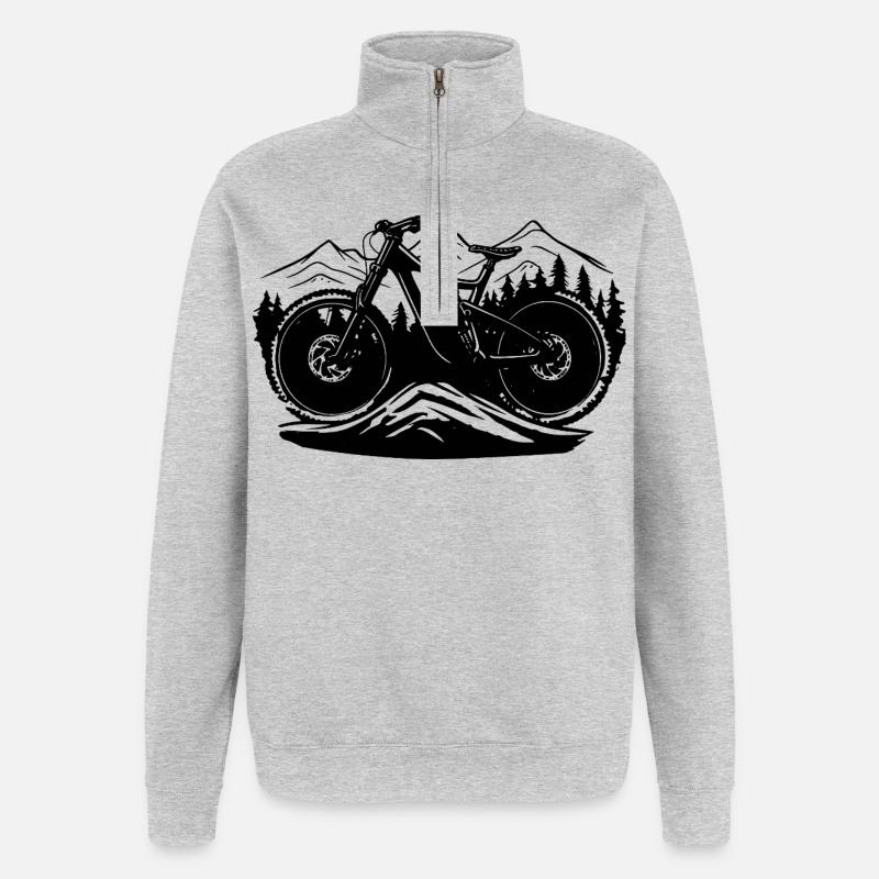 Vtt - Sweat à zip 1/4 - gris chiné