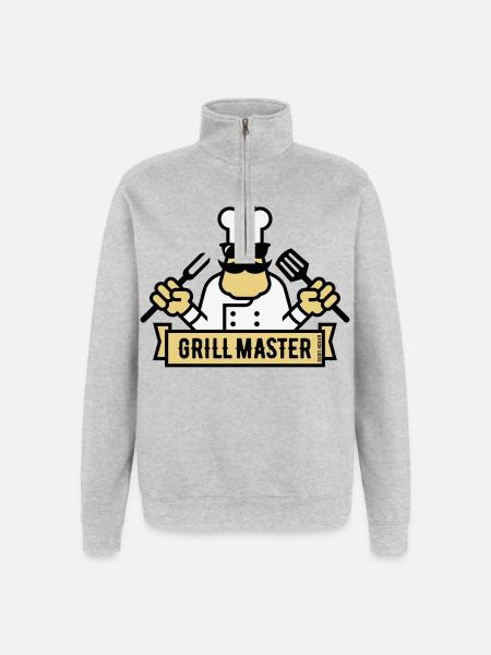 Grill Master (Grilling / Barbecue / BBQ / 3C) - Quarter-Zip Sweatshirt - heather grey