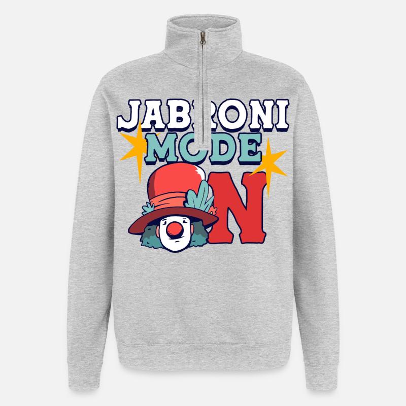 Mode Jabroni Activé - Sweat à zip 1/4 - gris chiné
