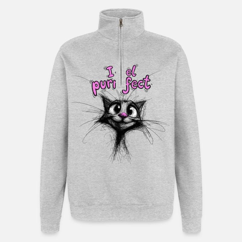 Cute Kittens - Je me sens parfaite - Sweat à zip 1/4 - gris chiné
