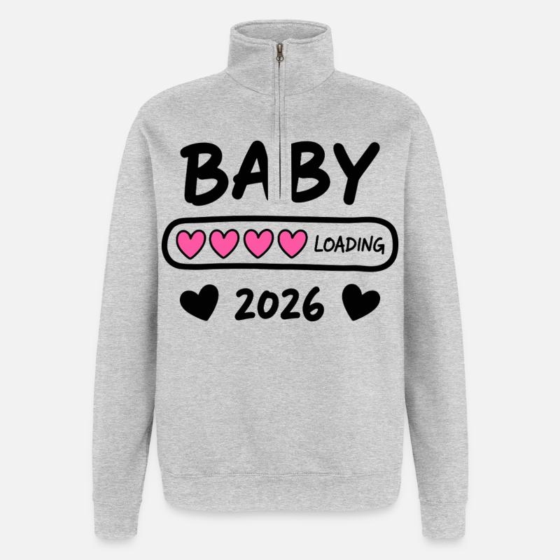 Baby Loading 2026 Parents enceintes - Sweat à zip 1/4 - gris chiné