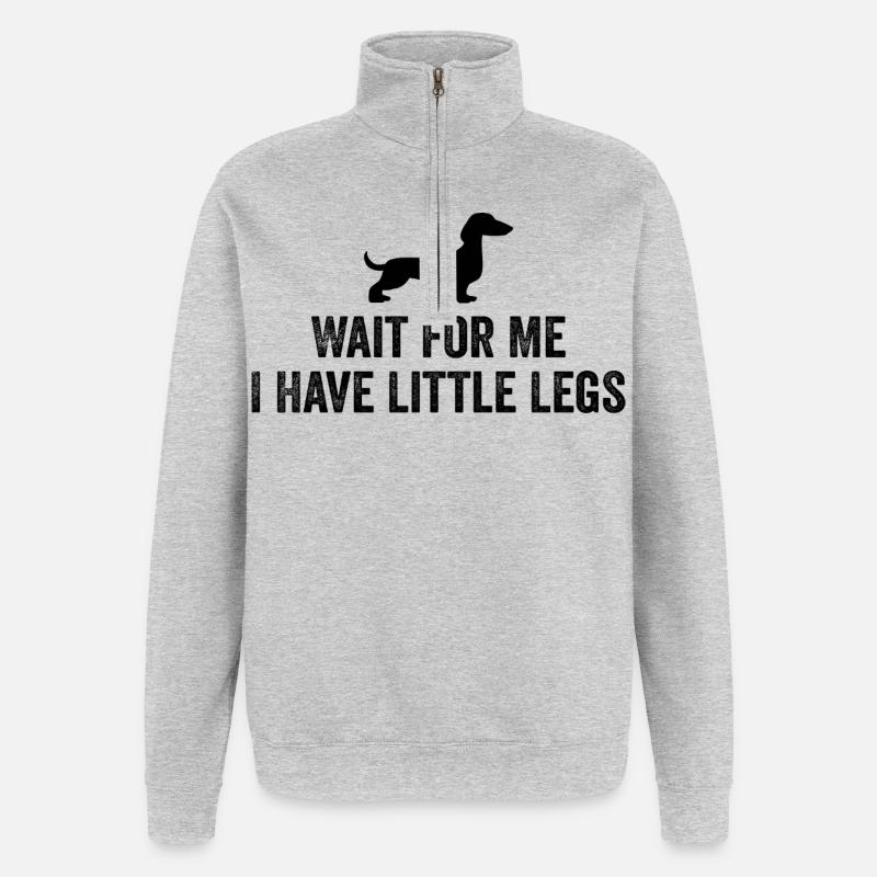 Bester Dackel Mama Papa Hundebesitzer Geschenk - Quarter-Zip-Sweatshirt - Grau meliert