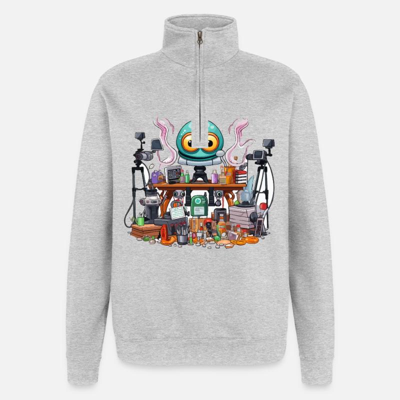 Atelier de gadgets créatifs Alien - Sweat à zip 1/4 - gris chiné