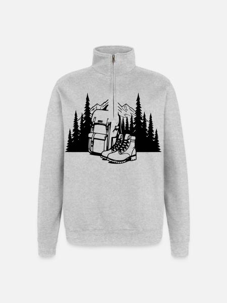 Absolute black, where it all begins - Quarter-Zip Sweatshirt - heather grey
