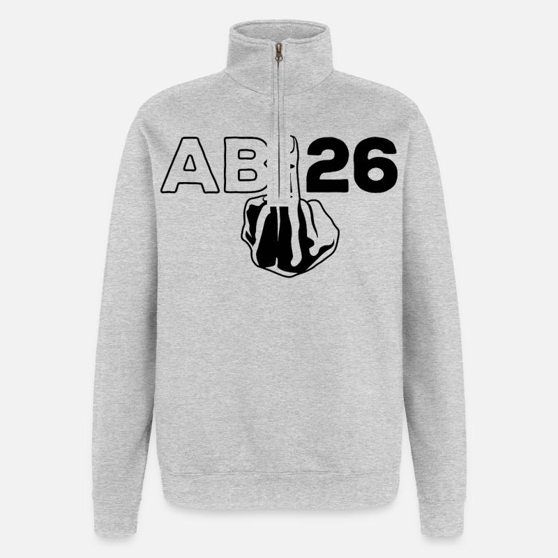 ABI 2026 Mittelfinger Abitur - Geschenk - Quarter-Zip-Sweatshirt - Grau meliert