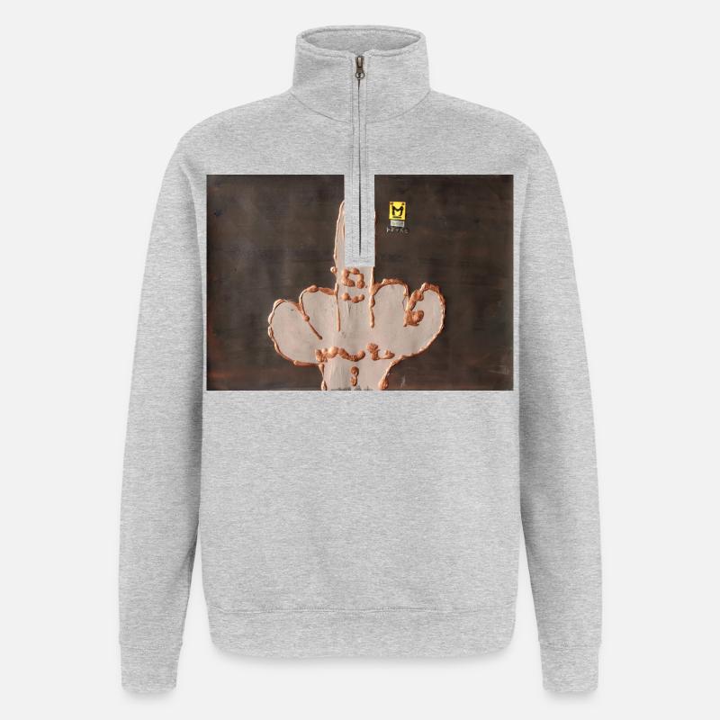 (m)eine Krone - Quarter-Zip-Sweatshirt - Grau meliert