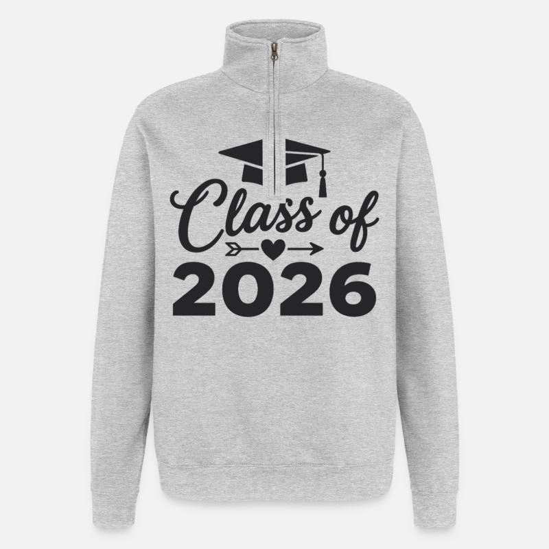 CLASS OF 2026 Absolventen Abschluss Studium - Quarter-Zip-Sweatshirt - Grau meliert