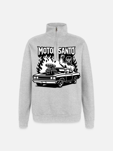 Motor Santo Fire Hotrod - Quarter-Zip Sweatshirt - heather grey