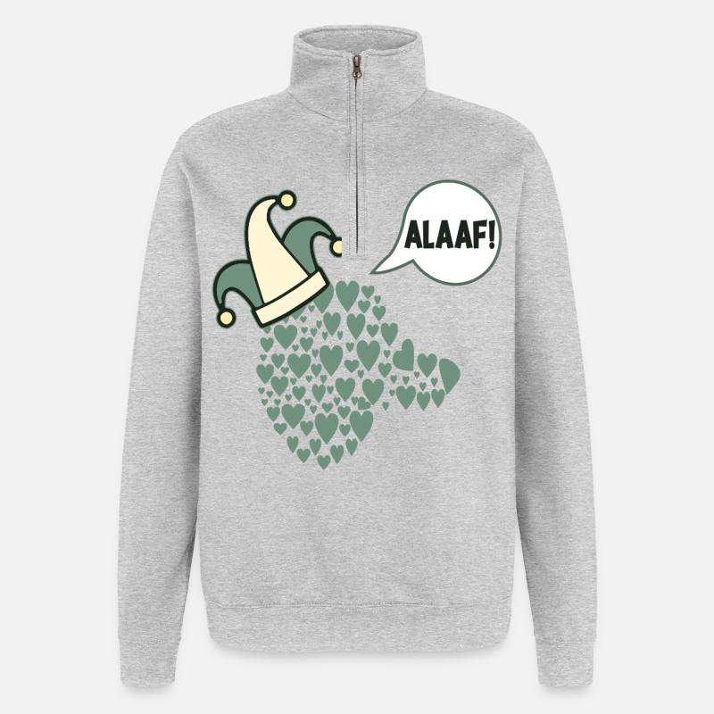 Le Prince des Chiens du Carnaval - Sweat à zip 1/4 - gris chiné
