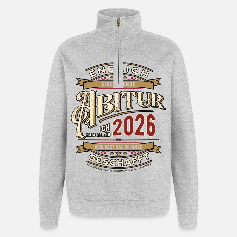 Finally done | Abitur 2026 | I'm done - Quarter-Zip Sweatshirt - heather grey