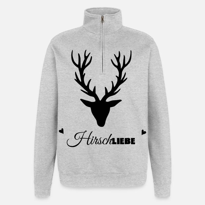 HirschLIEBE par les biens célestes - Sweat à zip 1/4 - gris chiné