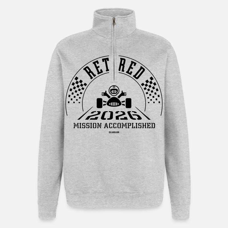 Retired 2026 – Mission Accomplished (Retiree / B) - Quarter-Zip Sweatshirt - heather grey
