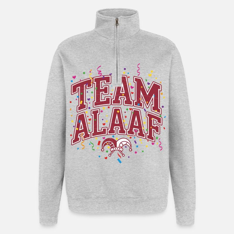 Team Alaaf Köln - Quarter-Zip-Sweatshirt - Grau meliert