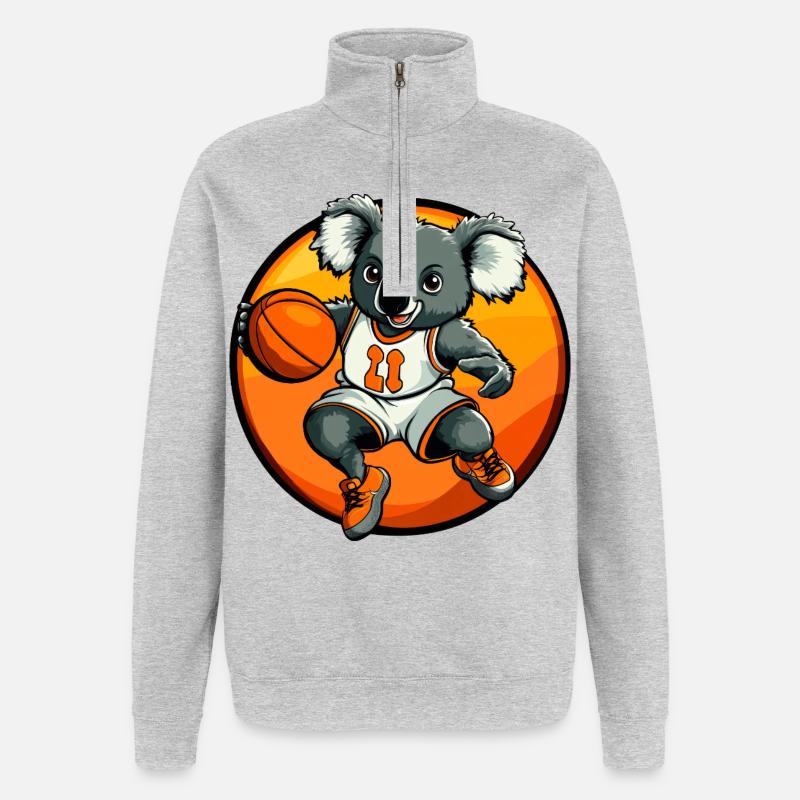 Basketteur Koala - Sweat à zip 1/4 - gris chiné