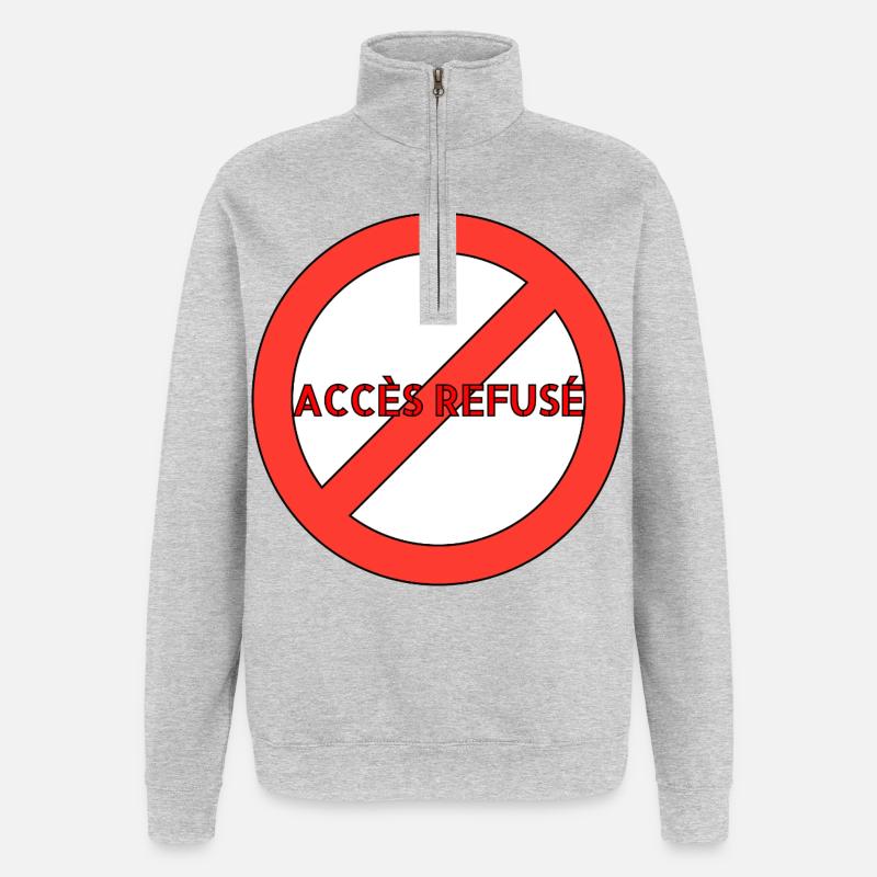 LE SYSTÈME - Sweat à zip 1/4 - gris chiné