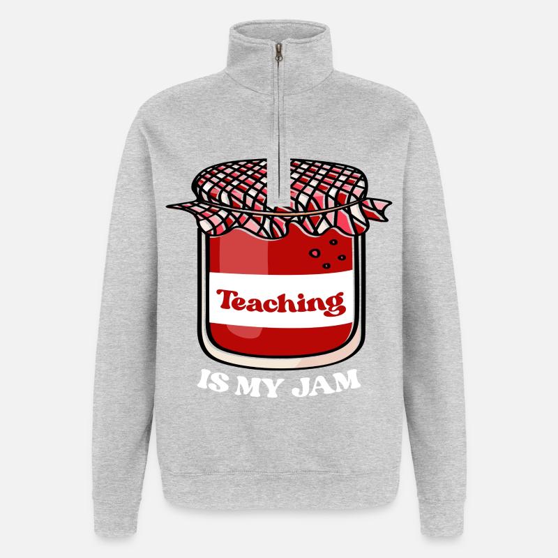 Lehrjam : L’enseignement, c’est mon truc - Sweat à zip 1/4 - gris chiné