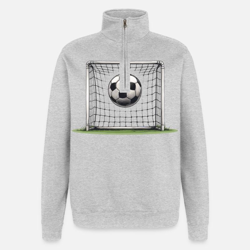 Lancer de but dans le but - Sweat à zip 1/4 - gris chiné