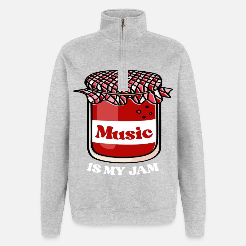 Pot Music Jam – Jam de partitions - Sweat à zip 1/4 - gris chiné