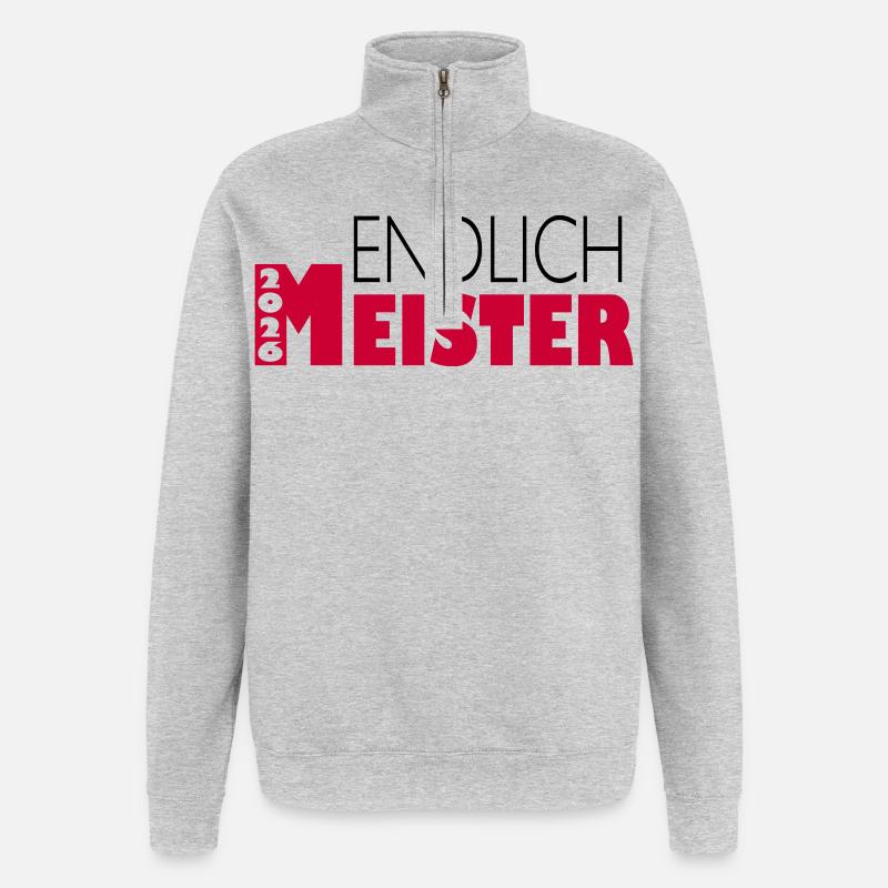 Endlich Meister 2026 - Quarter-Zip-Sweatshirt - Grau meliert