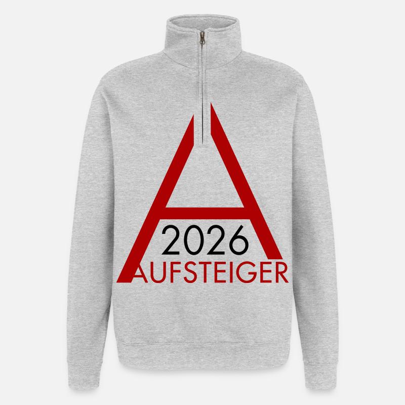 Aufsteiger 2026 Aufstieg - Quarter-Zip-Sweatshirt - Grau meliert