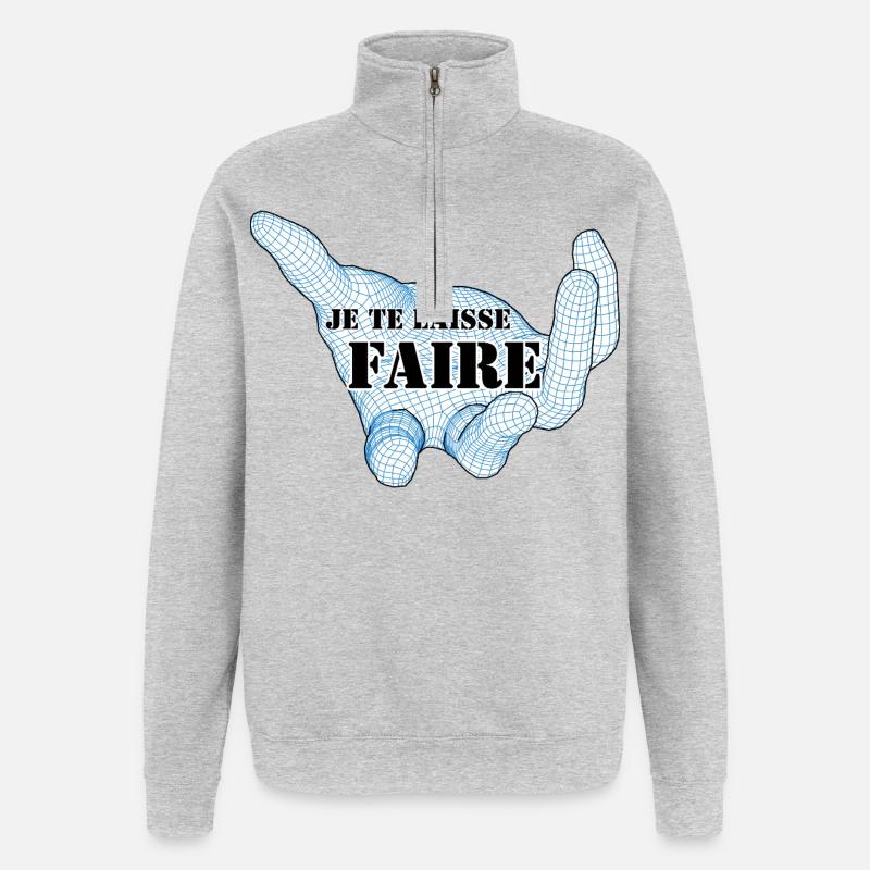 ICH LASSE DICH DAS MACHEN. - Quarter-Zip-Sweatshirt - Grau meliert