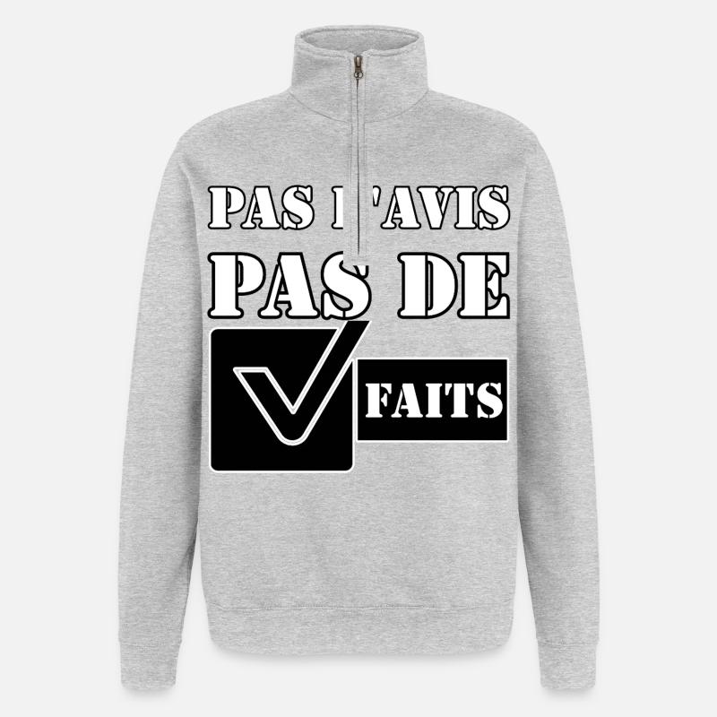 PAS D'AVIS. PAS DE FAITS. - Sweat à zip 1/4 - gris chiné