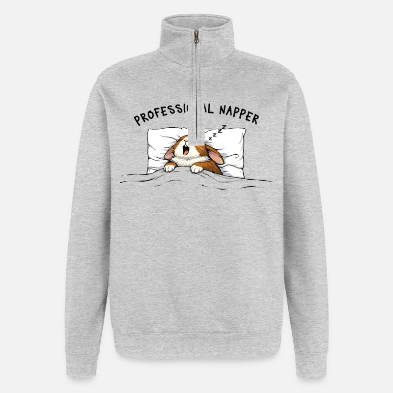 Professional Napper Sleep Bunny Bunny Rabbit - Quarter-Zip Sweatshirt - heather grey