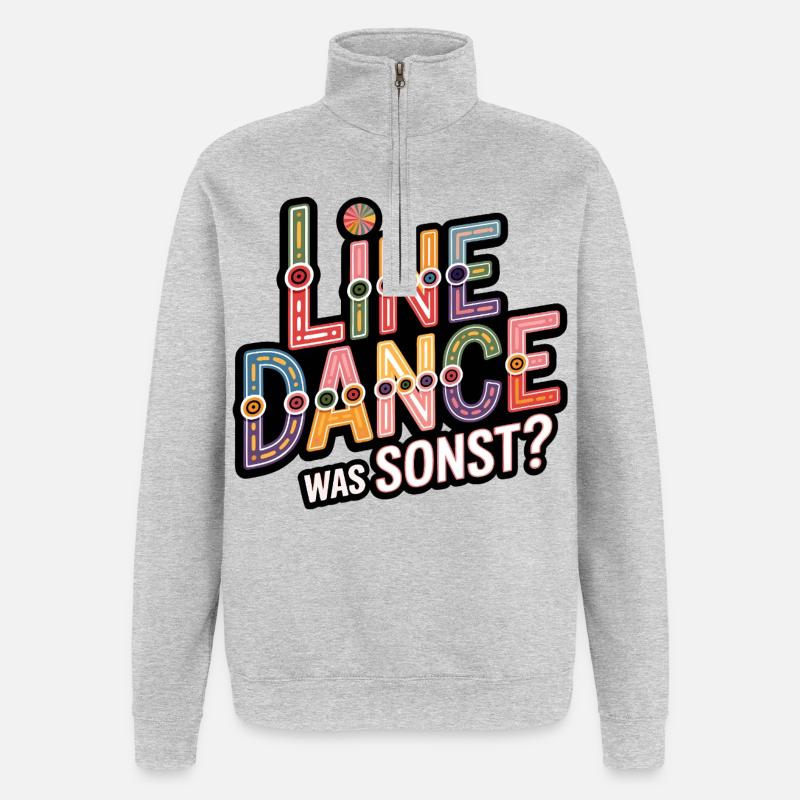 Line Dance What else? - Quarter-Zip Sweatshirt - heather grey