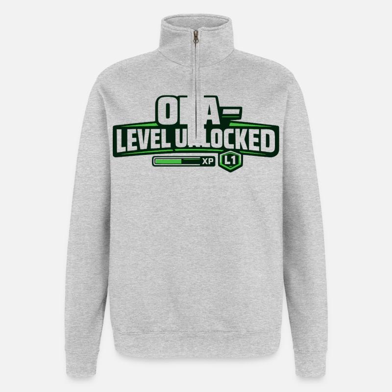 OPA Level Unlocked XP Design - Quarter-Zip Sweatshirt - heather grey