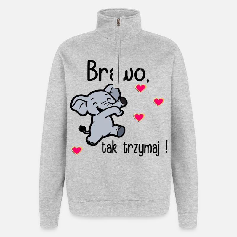 Bravo, keep it up - Quarter-Zip Sweatshirt - heather grey