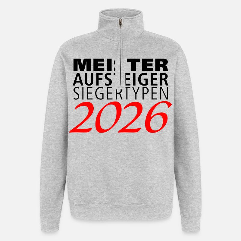 Champions, grimpeurs, vainqueurs en 2026 - Sweat à zip 1/4 - gris chiné