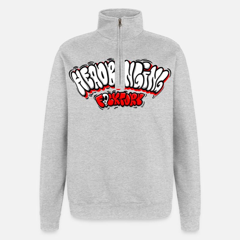 Headbanging Network Graffiti - Quarter-Zip Sweatshirt - heather grey