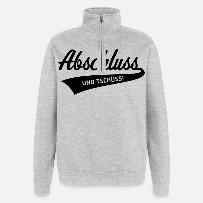 Abschluss – Und Tschüss! (Schulabschluss / Black) - Quarter-Zip-Sweatshirt - Grau meliert