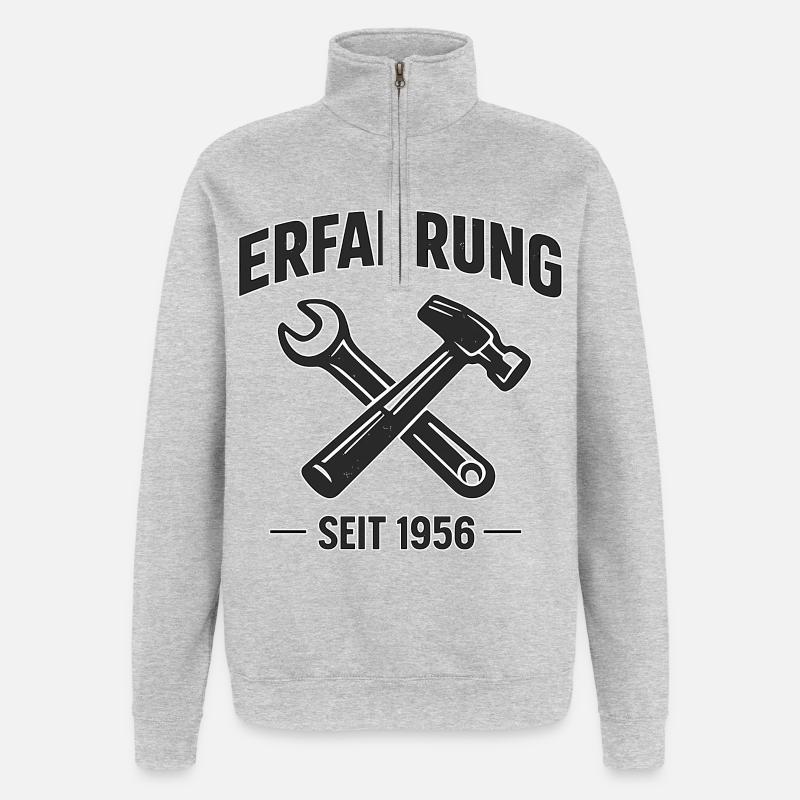 Anniversaire 1956 : Expérience pour les artisans - Sweat à zip 1/4 - gris chiné
