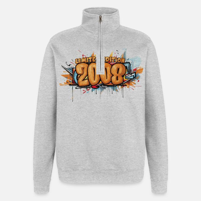 Édition limitée 2008 Graffiti - Sweat à zip 1/4 - gris chiné