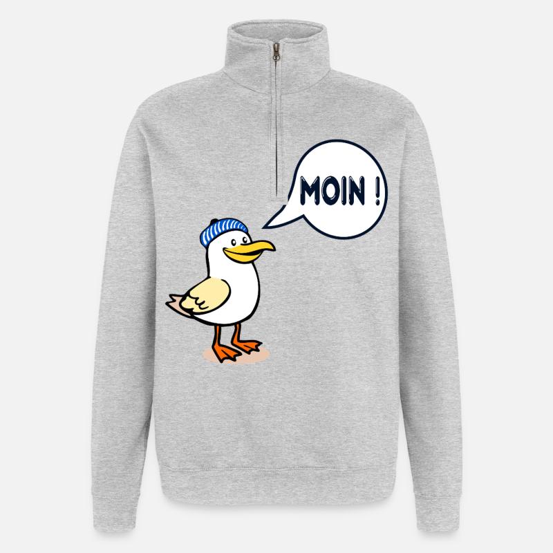Mouette de Hambourg Moin de Hambourg - Sweat à zip 1/4 - gris chiné