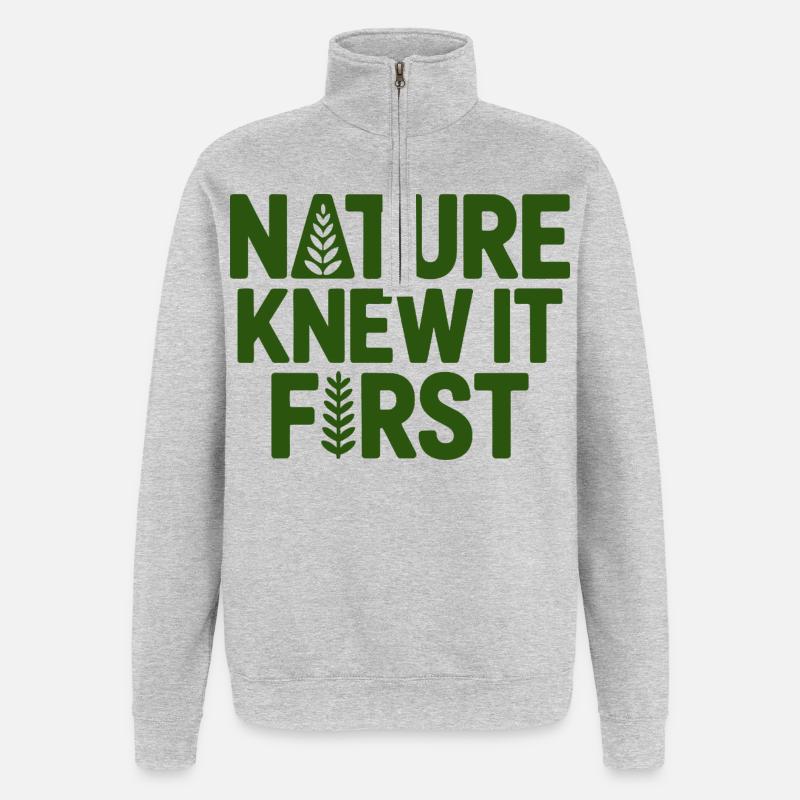 Naturopath Nature Knew It First Professional - Quarter-Zip Sweatshirt - heather grey